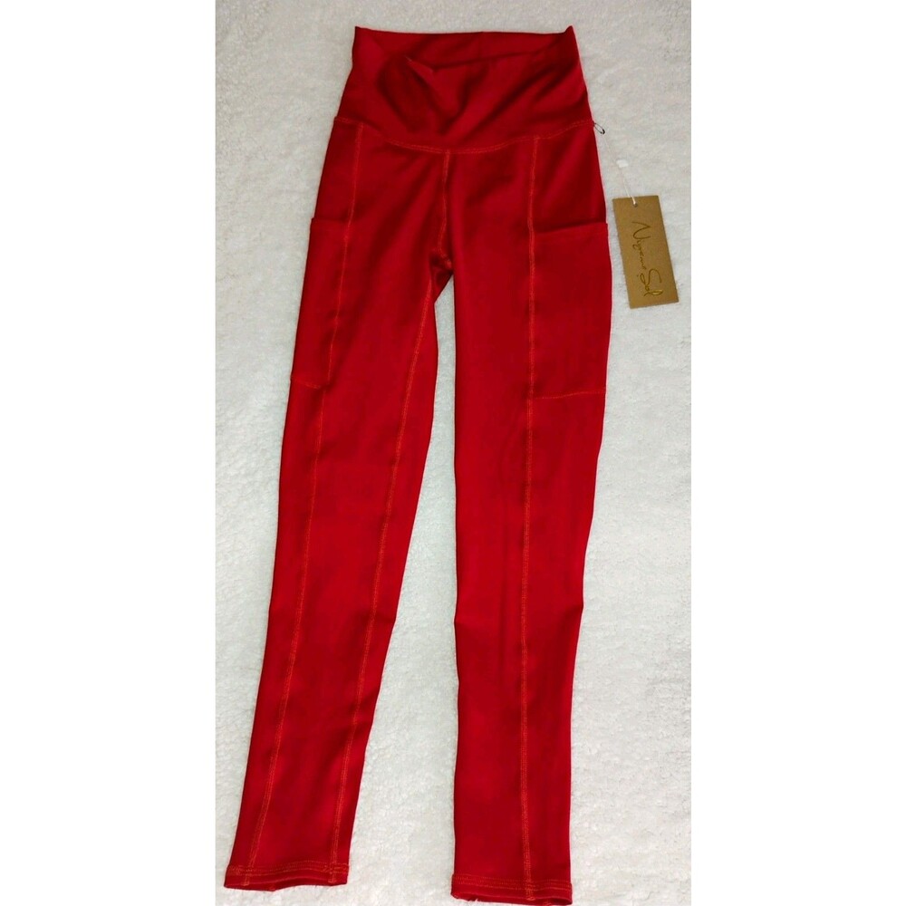 Niyama Sol Vivid Chili Red Yoga Leggings Pull On Stretch Women’s XS